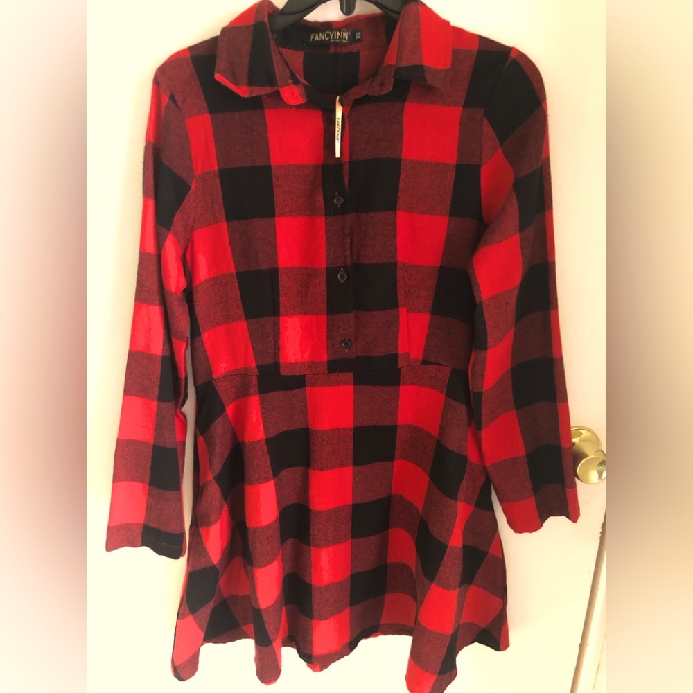 FANCYINN NEY YORK /LONDON NWT DRESS BUFFALO PLAID FLANNEL